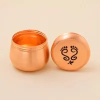 Медная шкатулка Вибхути (большая) - стопы, Иша Лайф; Copper Vibhuti Box (Large) - Padam, Isha Life